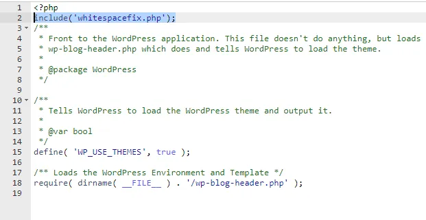 error on line 2 at column 6