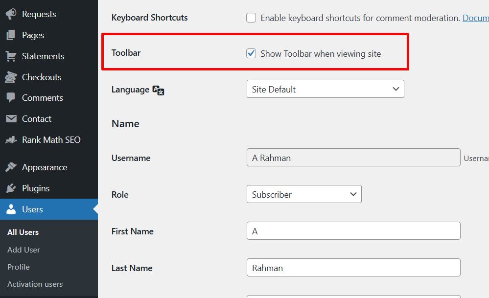 Disable-admin-bar-settings